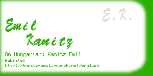 emil kanitz business card